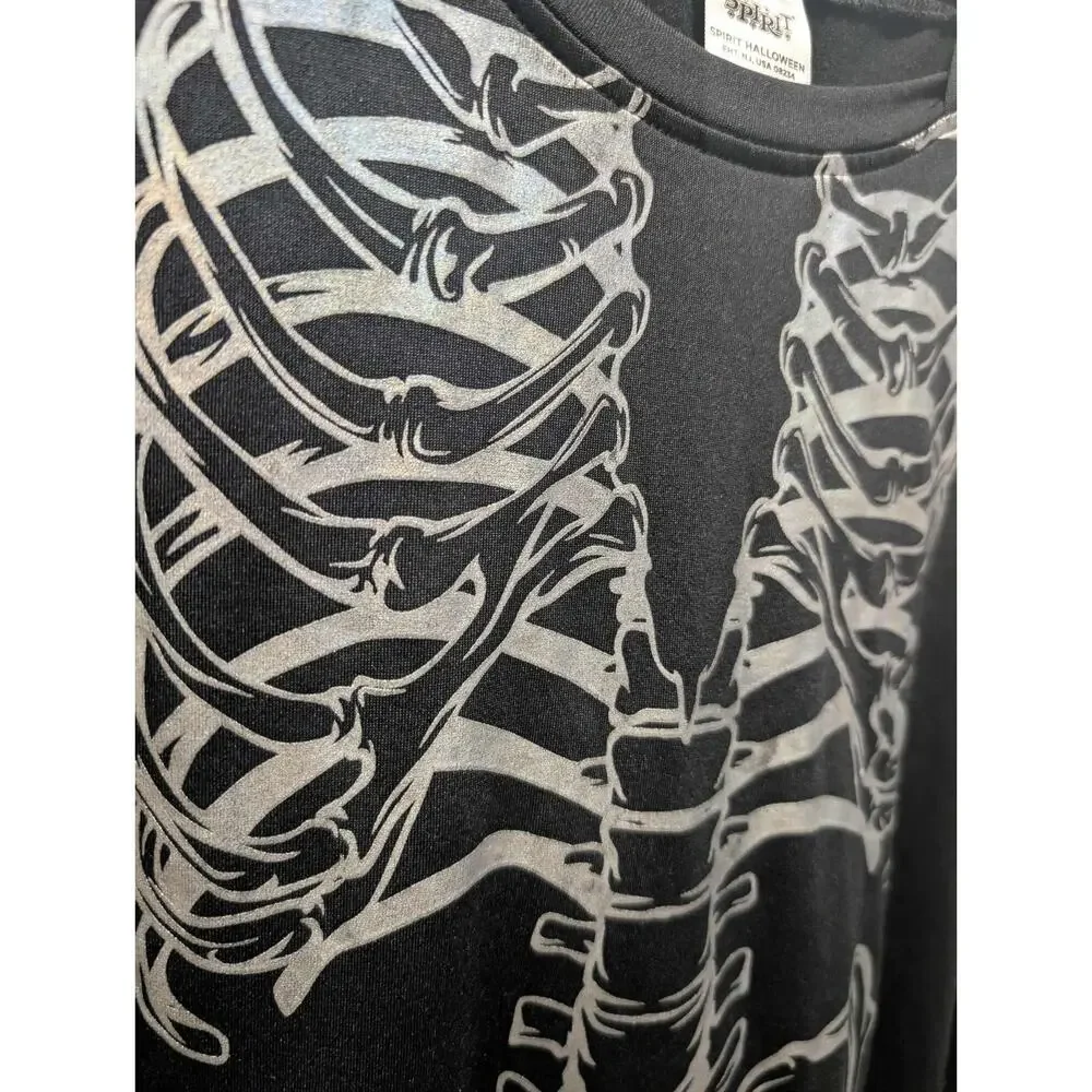 SPIRIT HALLOWEEN Skeleton Hooded Dress Costume Black/White Adult Size XL - Picture 3 of 8
